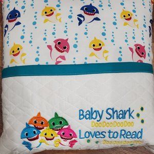 Baby Shark DoDoDo Reading Book Pocket Pillow 16"x16"